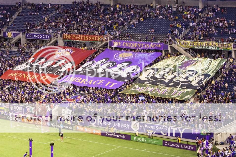 Orlando City "Founders Day" tifo vs NYCFC (Past, Present, and Future